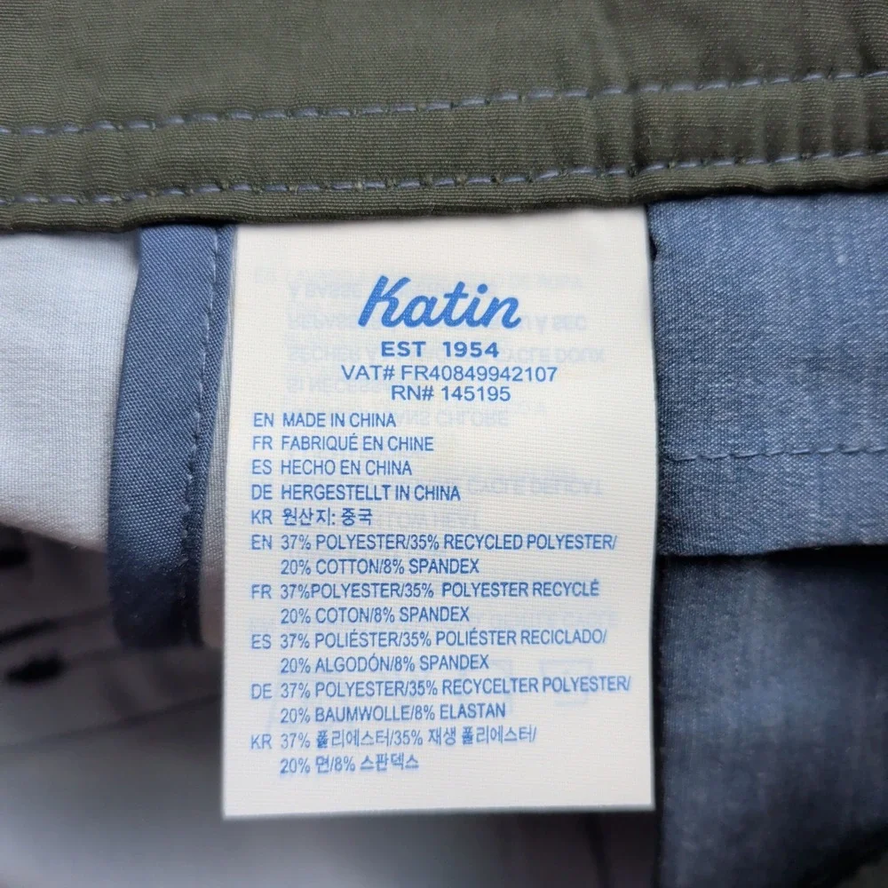 Katin‎ Board Shorts Mens 36 Blue Striped Retro Surf Trunks Swim Beach